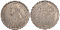 World Coins - Coin, Monaco, 20 Francs, 1945, , Copper-nickel, KM:E20, Gadoury:137