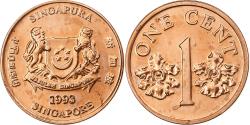 World Coins - Singapore, 1 Cent, 1993, Singapore Mint, Copper Plated Zinc,