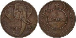 World Coins - Italian Somaliland, Centesimo, 1950, Rome, Brass,