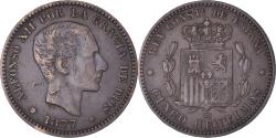 World Coins - Coin, Spain, Alfonso XII, 5 Centimos, 1877, Barcelona, , Bronze, KM:674