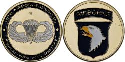 World Coins - France, Medal, Airborne - 101st Division, Steel, Colourized,