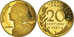 World Coins - Coin, France, Marianne, 20 Centimes, 1997, Paris, Proof,