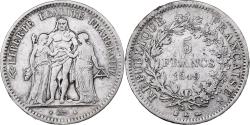 World Coins - France, 5 Francs, Hercule, 1849, Bordeaux, Silver, , Gadoury:683