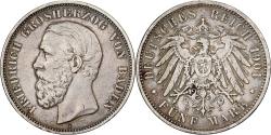 World Coins - German States, BADEN, Friedrich I, 5 Mark, 1901, Karlsruhe, Silver,