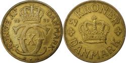 World Coins - Denmark, Christian X, 2 Kroner, 1939, Copenhagen, Aluminum-Bronze,