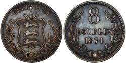 World Coins - Coin, Guernsey, 8 Doubles, 1874