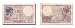 World Coins - Banknote, France, 5 Francs, 5 F 1917-1940 ''Violet'', 1918, 1918-01-21