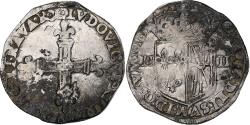 World Coins - France, Louis XIII, 1/4 Écu de Navarre, 1616, Saint-Palais, Silver,