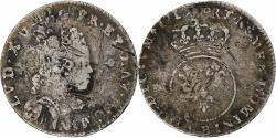 World Coins - France, Louis XV, 1/10 Écu vertugadin, 1716, Rouen, réformé, Silver