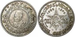World Coins - Morocco, Mohammed V, 500 Francs, 1956/AH1376, Paris, Silver, , KM:54