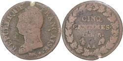 World Coins - Coin, France, Dupré, 5 Centimes, AN 8, Metz, , Copper, Gadoury:126a