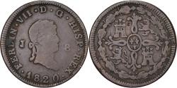 World Coins - Spain, Fernando VII, 8 Maravedis, 1820, Jubia, Copper, , KM:491