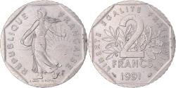 World Coins - Coin, France, Semeuse, 2 Francs, 1991, Paris, Very rare, , Nickel