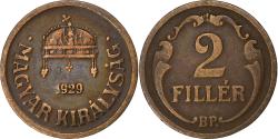 World Coins - Hungary, 2 Filler, 1929, Budapest, Bronze, , KM:506