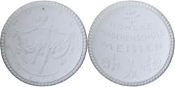 World Coins - Germany, Medal, Höhere Mädchenschule, Meissen, 1921, Porcelain,