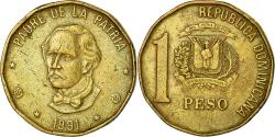 World Coins - Coin, Dominican Republic, Peso, 1991, , Brass, KM:80.1