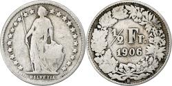 World Coins - Switzerland, 1/2 Franc, 1906, Bern, Silver, , KM:23