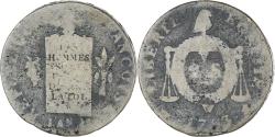 World Coins - France, 2 sols à la Balance, 1793 / AN II, Arras, , Métal de cloche