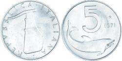 World Coins - Coin, Italy, 5 Lire, 1971, Rome, , Aluminum, KM:92