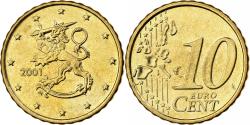 World Coins - Finland, 10 Euro Cent, 2001, Vantaa, Nordic gold,
