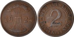 World Coins - Coin, GERMANY, WEIMAR REPUBLIC, 2 Rentenpfennig, 1924