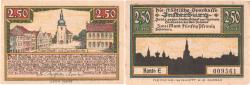 World Coins - Banknote, Germany, Insterburg, 2.5 Mark, village 2, O.D, UNC(65-70), Mehl:645.1a