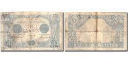 World Coins - Banknote, France, 5 Francs, 5 F 1912-1917 ''Bleu'', 1915, 1915-10-02, VF(20-25)