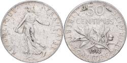 World Coins - France, 50 Centimes, Semeuse, 1913, Paris, Silver, , Gadoury:420