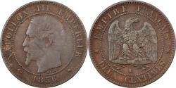 World Coins - France, Napoleon III, 2 Centimes, 1856, Strasbourg, Bronze,