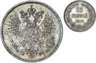 World Coins - Coin, Finland, Nicholas II, 25 Penniä, 1916, Helsinki, , Silver