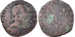 World Coins - Coin, France, Henri III, Double Tournois, 158[?], Poitiers, , Copper