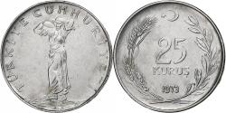 World Coins - Turkey, 25 Kurus, 1973, Stainless Steel, , KM:892.3