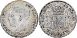 World Coins - Spain, Alfonso XIII, Peseta, 1901, Madrid, Silver, , KM:706