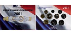 World Coins - France, Coffret 1 c. à 20 frs., 2001, MDP, BU,