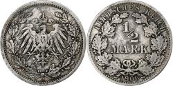 World Coins - Coin, GERMANY - EMPIRE, 1/2 Mark, 1906, Berlin, , Silver, KM:17