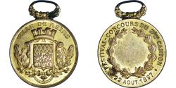 World Coins - France, Medal, Festival-Concours du 3ème Canton, Ville de Reims, Musique, 1897