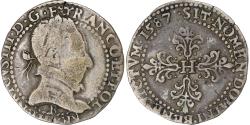 World Coins - France, Henri III, 1/2 Franc au col plat, 1587, Rouen, Contemporary forgery