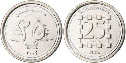 World Coins - Lebanon, 25 Livres, 2002, Nickel plated steel, , KM:40