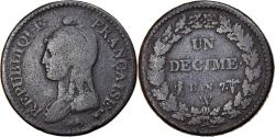 World Coins - Coin, France, Dupré, Decime, AN 7, Lille, , Bronze, KM:644.11