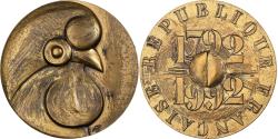 World Coins - France, Medal, 200 ans de la République française, 1992, Bronze Florentin