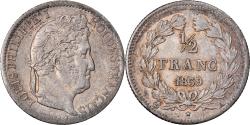 World Coins - Coin, France, Louis-Philippe, 1/2 Franc, 1839, Paris, , Silver