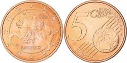 World Coins - Lithuania, 5 Euro Cent, 2015, Vilnius, BU, , Copper Plated Steel