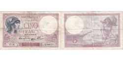 World Coins - France, 5 Francs, Violet, 1939, Q.64017, VF(30-35), Fayette:4.11, KM:83