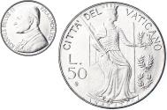 World Coins - Coin, VATICAN CITY, John Paul II, 50 Lire, 1980, FDC, , Stainless