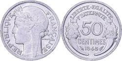 World Coins - France, 50 Centimes, Morlon, 1945, Paris, Aluminum, , KM:894.1a