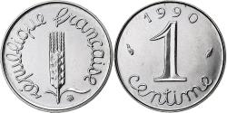 World Coins - France, Centime, Épi, 1990, Monnaie de Paris, Stainless Steel,