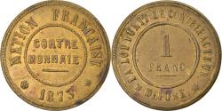 World Coins - Coin, France, Nation Française, Contre-Monnaie, 1 Franc, 1873, , Brass