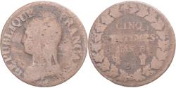 World Coins - Coin, France, Dupré, 5 Centimes, AN 8, , Copper, Gadoury:126a