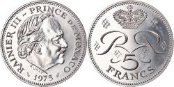 World Coins - Coin, Monaco, Rainier III, 5 Francs, 1975, , Copper-nickel, KM:150