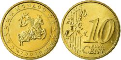 World Coins - Monaco, 10 Euro Cent, 2002, , Brass, KM:170